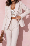 Full Size Lapel Collar Long Sleeve Blazer and Pants Set Plus Size - Trendsi - Flyclothing LLC