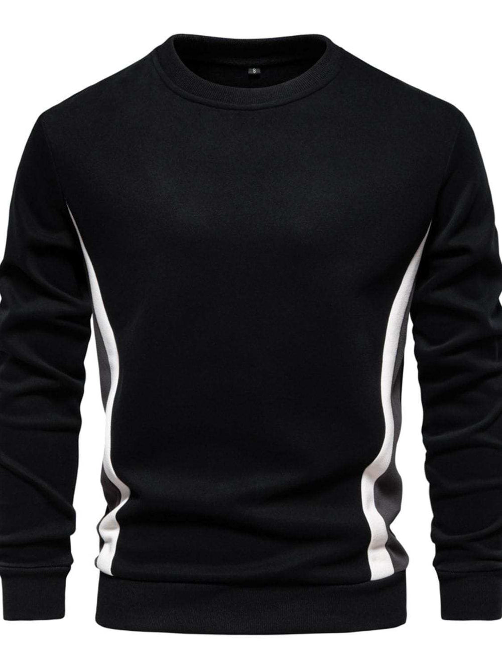 Men's Side Striped Contrast Round Neck Sweatshirt - Trendsi - Flyclothing LLC