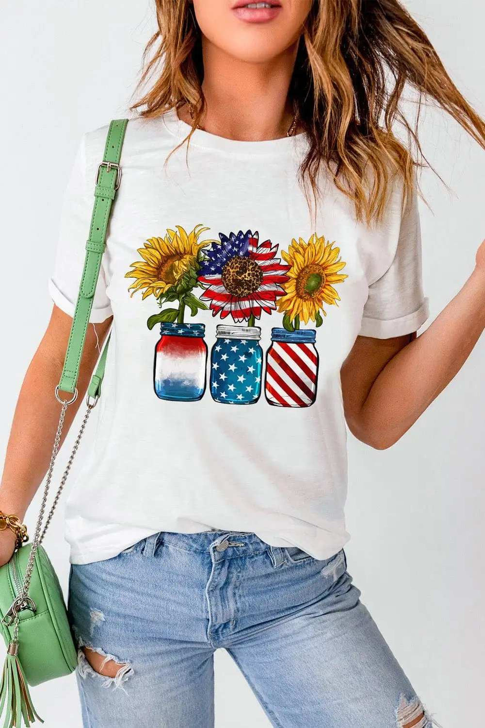 Graphic Round Neck Short Sleeve T-Shirt - Trendsi - Flyclothing LLC