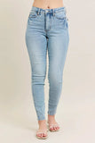 Judy Blue Full Size Mr Tummy Control Vintage Wash Skinny Jeans Plus Size - Trendsi - Flyclothing LLC