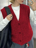 Button-Front Sweater Vest - Trendsi - Flyclothing LLC