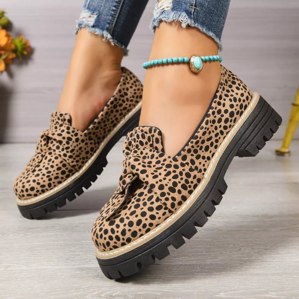 Leopard Print Chunky Loafers - Trendsi - Flyclothing LLC