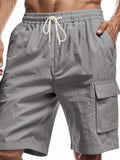 Men's Full Size Drawstring Shorts with Cargo Pockets Plus Size - Trendsi - Flyclothing LLC