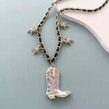 Western Style Star Charm Boot Pendant Necklace - Trendsi - Flyclothing LLC