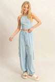 HYFVE Crop Top and Cargo Pants Set - Trendsi - Flyclothing LLC