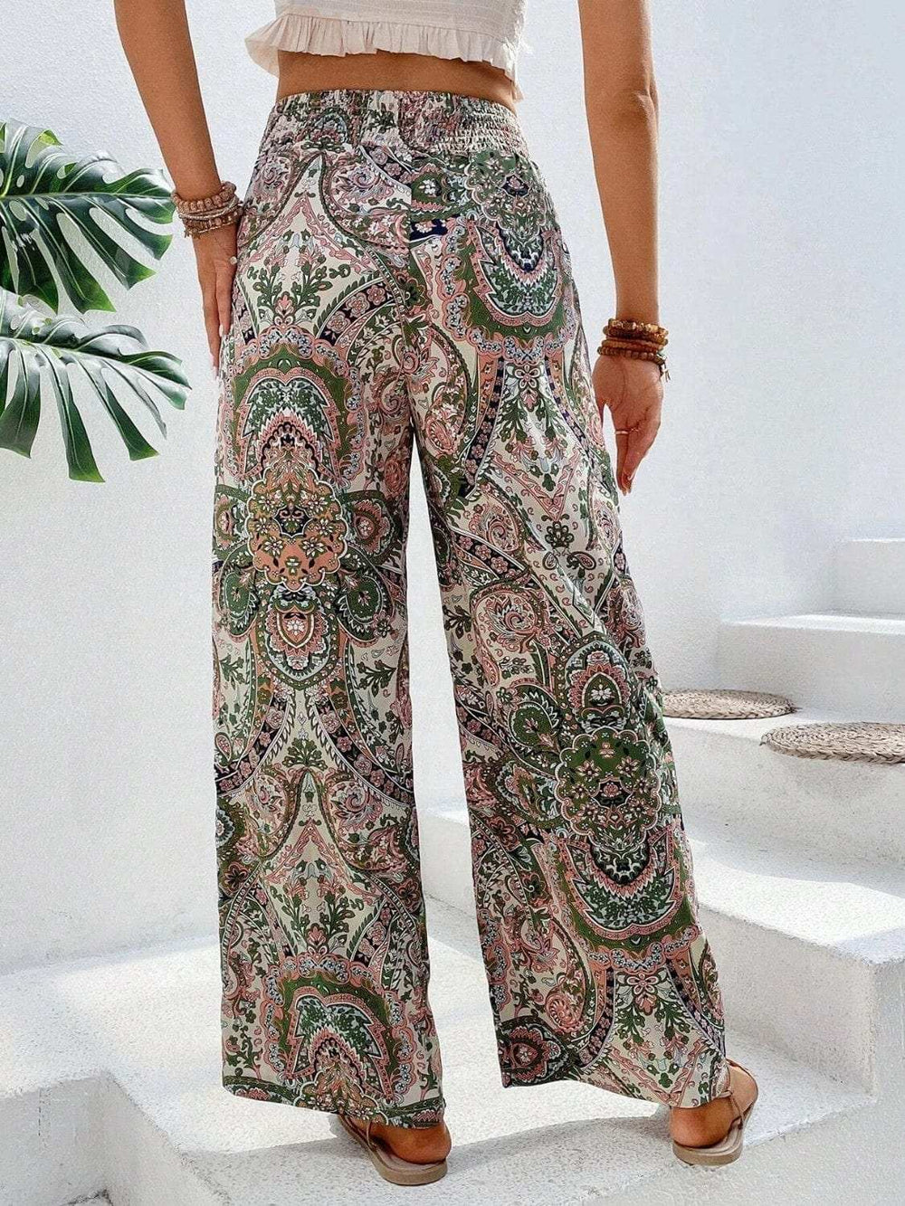 Printed Wide Leg Pants - Trendsi - Flyclothing LLC