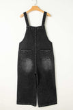 Distressed Wide Strap Denim Overalls - Trendsi - Flyclothing LLC