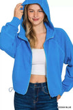 Zenana Fleece Pigment Dye Zip Up Hoodie with Pockets - Trendsi - Flyclothing LLC