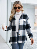 Plaid Button Up Long Sleeve Shacket - Trendsi - Flyclothing LLC