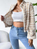 Zip Up Long Sleeve Fuzzy Outerwear - Trendsi - Flyclothing LLC