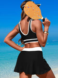 Scoop Neck Top and Skort Swim Set - Trendsi - Flyclothing LLC
