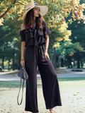 Ruffled Off Shoulder Wide Leg Jumpsuit - Trendsi - Flyclothing LLC