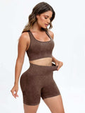 Scoop Neck Wide Strap Top and Shorts Active Set - Trendsi - Flyclothing LLC