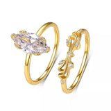 2 Piece 2 Carat Moissanite 925 Sterling Silver Zircon Ring - Trendsi - Flyclothing LLC