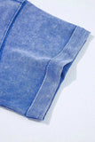 Acid Wash Star Patched Rolled Trim Top and Pants Set - Trendsi - Flyclothing LLC