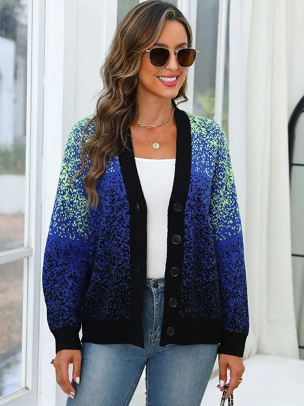 Button Up Long Sleeve Cardigan - Trendsi - Flyclothing LLC