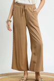Umgee Wide Leg Drawstring Pants - Trendsi - Flyclothing LLC