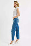 RISEN Tummy Control High Rise Ankle Slim Barrel Jeans - Trendsi - Flyclothing LLC