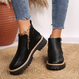 Ankle Boots with Zipper Detail - Trendsi - Flyclothing LLC