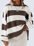 Round Neck Long Sleeve Sweater - Trendsi - Flyclothing LLC