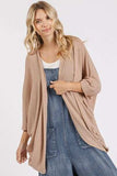 Mittoshop Open Front Batwing Sleeve Cardigan - Trendsi - Flyclothing LLC