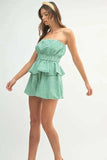 MABLE Gingham Tube Top and Shorts Set - Trendsi - Flyclothing LLC