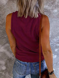 Ribbed V-Neck Wide Strap Tank - Trendsi - Flyclothing LLC