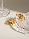 18K Gold-Plated Stainless Steel Sun Stud Earrings - Trendsi - Flyclothing LLC