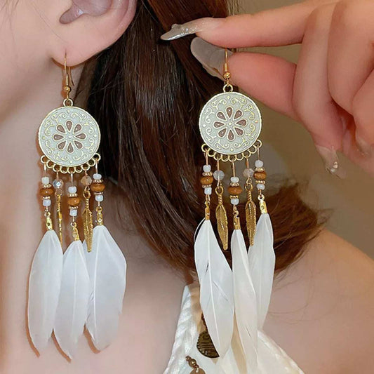 18K Gold-Plated Stainless Steel Dangle Earrings - Trendsi - Flyclothing LLC