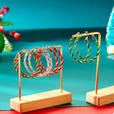 Christmas Twisted Hoop Earrings - Trendsi - Flyclothing LLC
