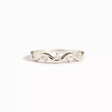 925 Sterling Silver Zircon Wave Ring - Trendsi - Flyclothing LLC