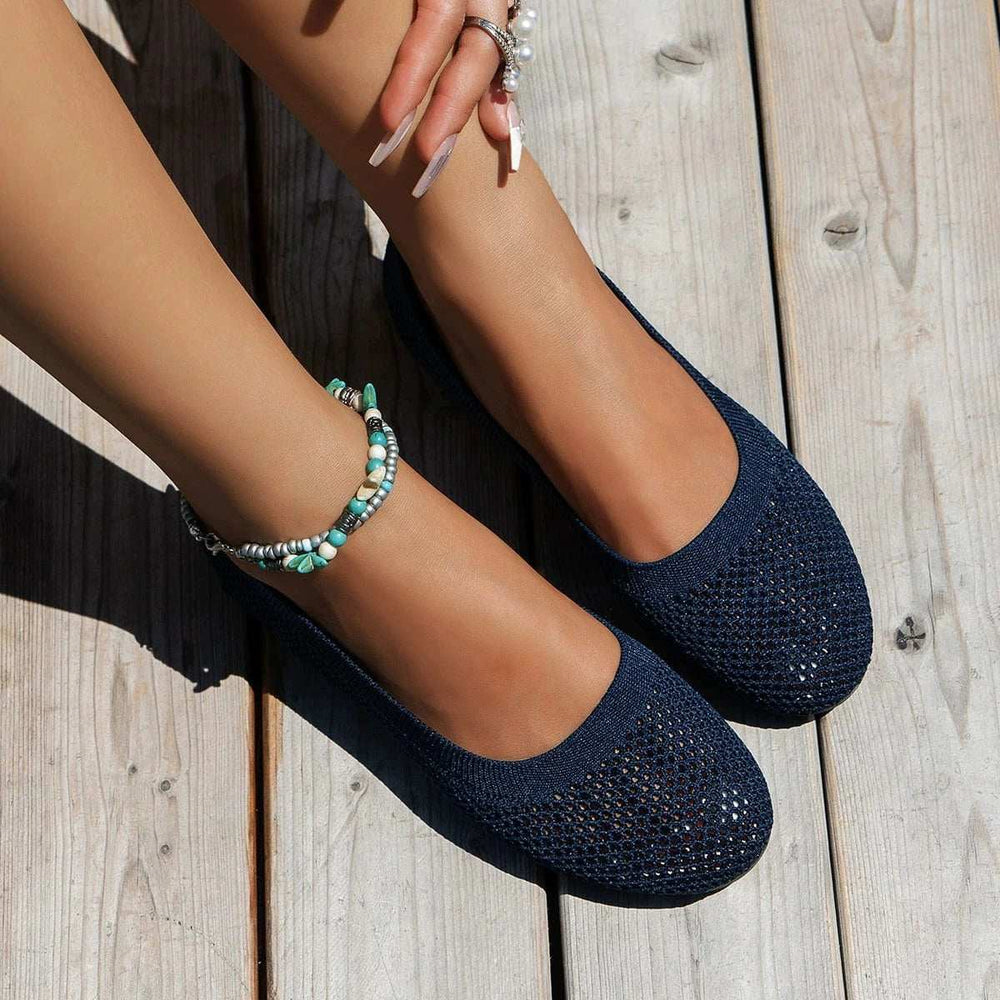 Solid Color Mesh Flat Slip-Ons - Trendsi - Flyclothing LLC