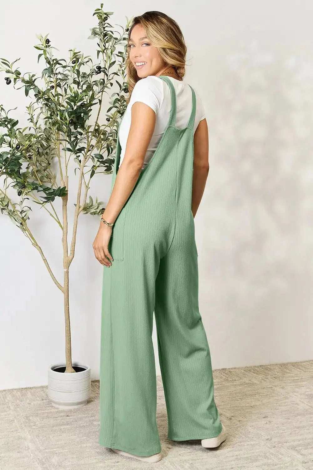 Double Take Full Size Wide Strap Overall with Pockets - Trendsi - Flyclothing LLC