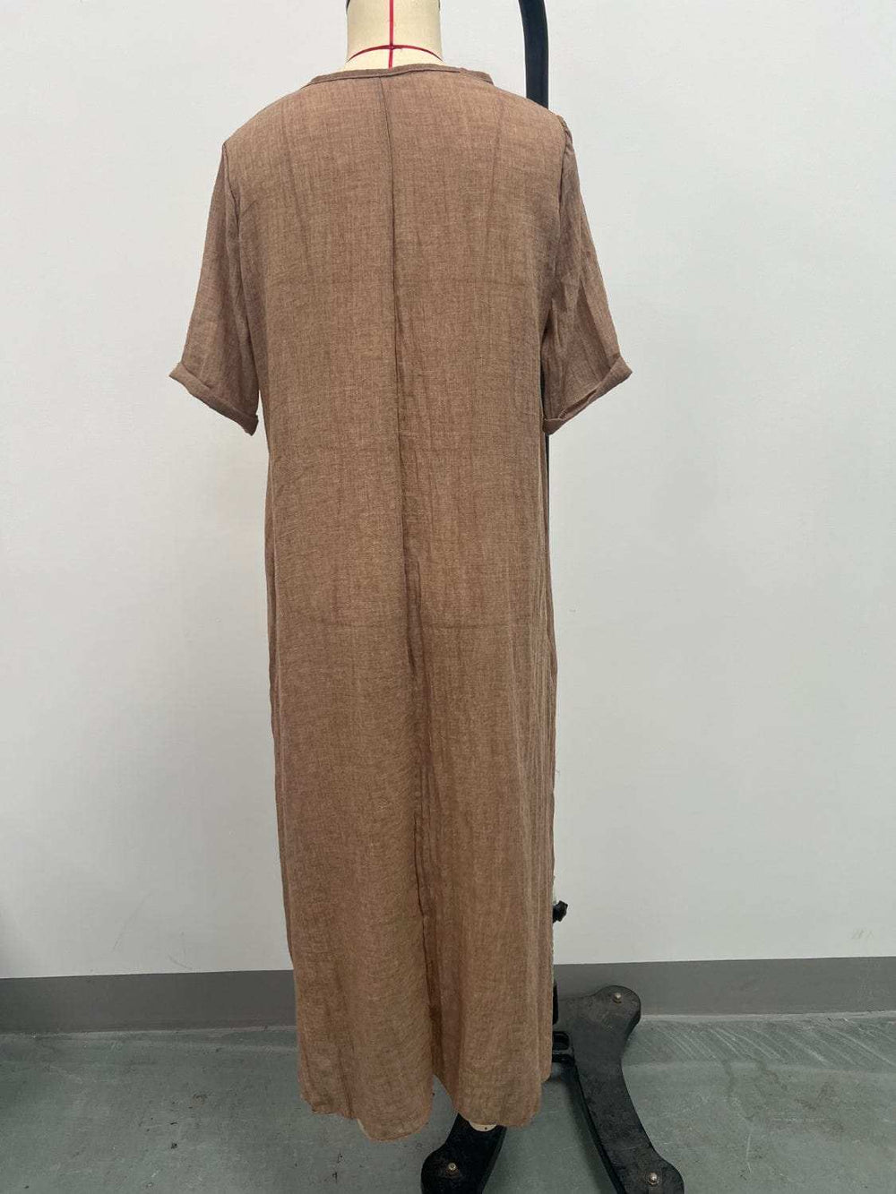 Full Size V-Neck Short Sleeve Midi Dress Plus Size - Trendsi - Flyclothing LLC