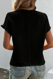 Frill Round Neck Cap Sleeve Blouse - Trendsi - Flyclothing LLC