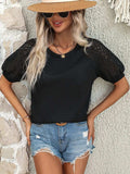 Round Neck Short Sleeve Top - Trendsi - Flyclothing LLC