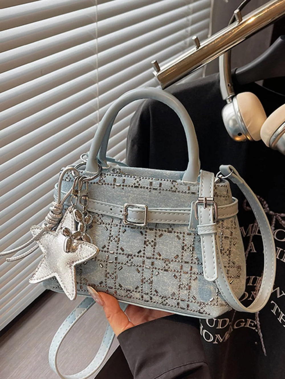 Texture Star Charm Crossbody Bag - Trendsi - Flyclothing LLC