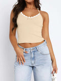 Lace Detail Halter Neck Cami - Trendsi - Flyclothing LLC