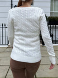 Cable Knit V-Neck Sweater - Trendsi - Flyclothing LLC