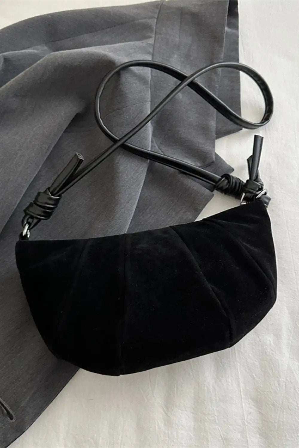 Suede Croissant Shape Shoulder Bag - Trendsi - Flyclothing LLC