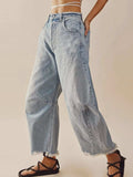 Raw Hem Wide Leg Jeans with Pockets - Trendsi - Flyclothing LLC