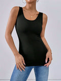 Scoop Neck Wide Strap Tank - Trendsi - Flyclothing LLC