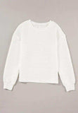 Texture Round Neck Long Sleeve Sweatshirt - Trendsi - Flyclothing LLC