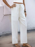 Perfee Drawstring Wide Straight Pants - Trendsi - Flyclothing LLC