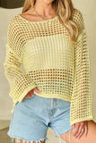 Openwork Round Neck Dropped Shoulder Knit Cover Up - Trendsi - Flyclothing LLC