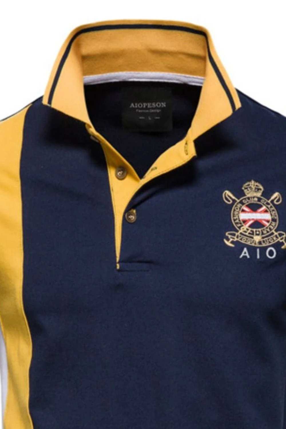 Men's Embroidered Collared Neck Striped Contrast Polo - Trendsi - Flyclothing LLC