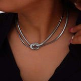 Titanium Steel Knot Necklace - Trendsi - Flyclothing LLC