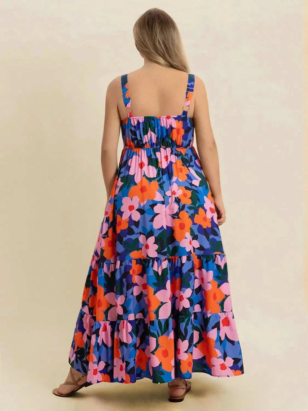 Plus Size Printed Square Neck Cami Dress - Trendsi - Flyclothing LLC