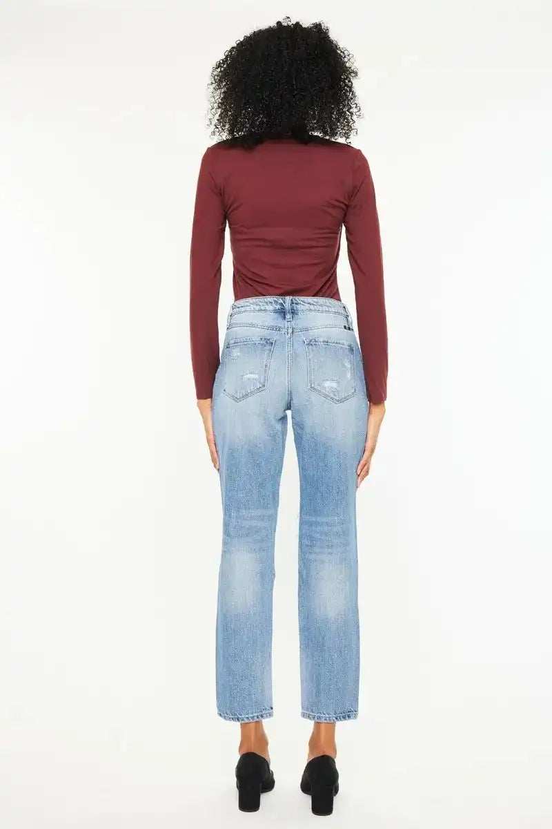 Kancan High Rise Distressed Boyfriend Jeans - Trendsi - Flyclothing LLC