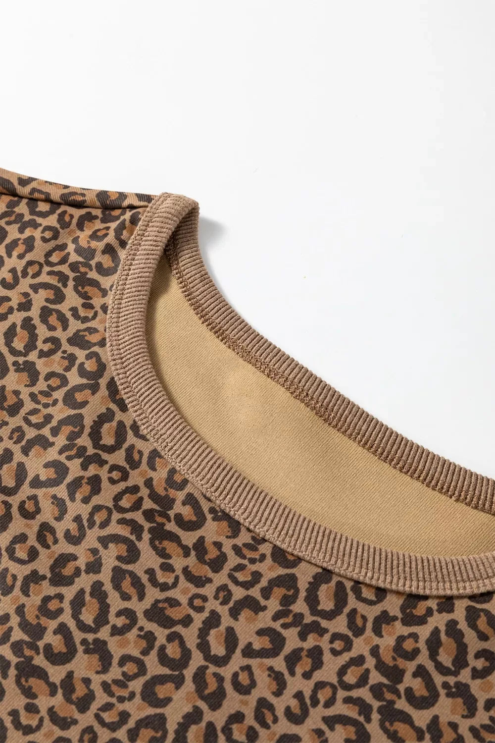 Fierce Leopard Crew Neck T Shirt - Trendsi - Flyclothing LLC